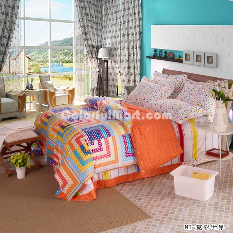 Neon Colour Orange Teen Bedding Modern Bedding - Click Image to Close