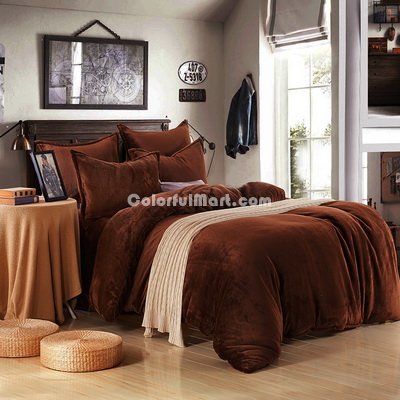 Coffee Flannel Bedding Winter Bedding
