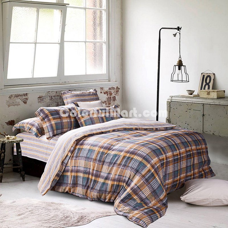 Fantasy Yellow Bedding Set Modern Bedding Collection Floral Bedding Stripe And Plaid Bedding Christmas Gift Idea - Click Image to Close