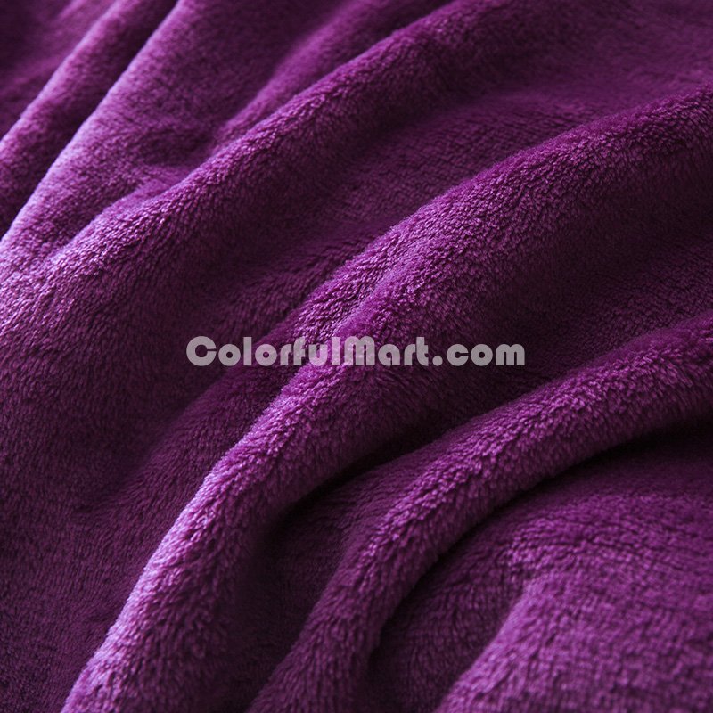 Purple Velvet Flannel Duvet Cover Set for Winter. Use It as Blanket or Throw in Spring and Autumn, as Quilt in Summer. - Click Image to Close