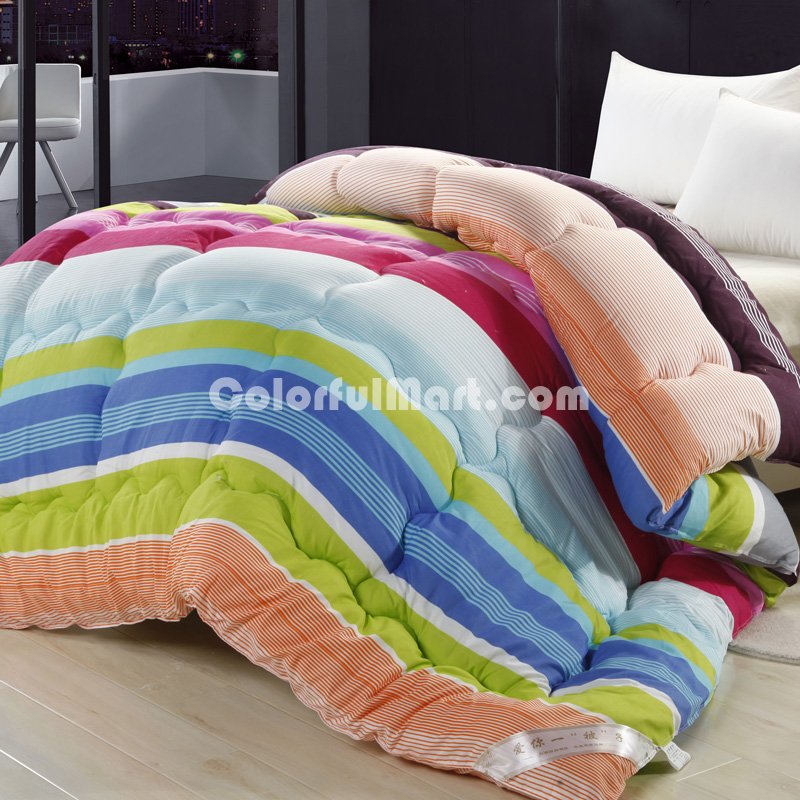 Colorful Stripes Multicolor Comforter - Click Image to Close