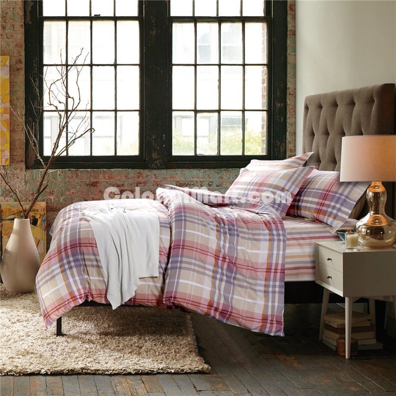 Romance Stripes And Plaids Pink Bedding Set Teen Bedding Dorm Bedding Bedding Collection Gift Idea - Click Image to Close