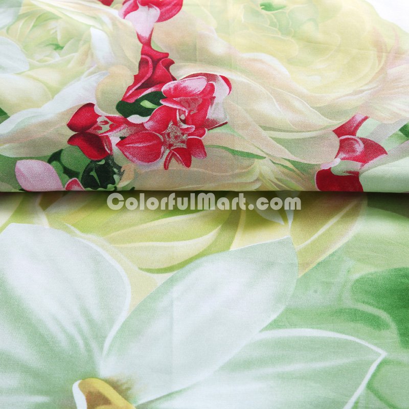 Thyme Green Bedding Sets Duvet Cover Sets Teen Bedding Dorm Bedding 3D Bedding Floral Bedding Gift Ideas - Click Image to Close