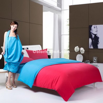 Blue And Red Bedding Set Modern Bedding Cheap Bedding Discount Bedding Bed Sheet Pillow Sham Pillowcase Duvet Cover Set