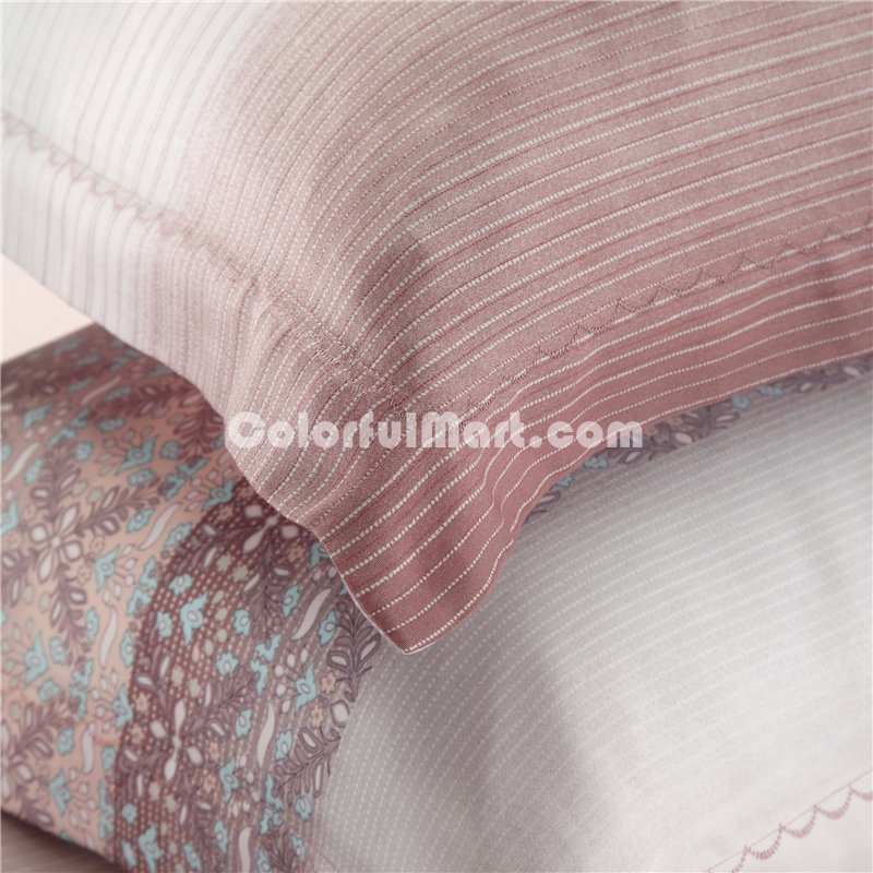 Summer Song Purple Bedding Set Girls Bedding Floral Bedding Duvet Cover Pillow Sham Flat Sheet Gift Idea - Click Image to Close
