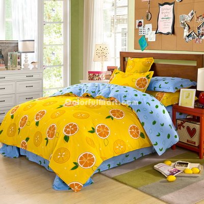 Oranges Yellow Bedding Set Kids Bedding Teen Bedding Duvet Cover Set Gift Idea