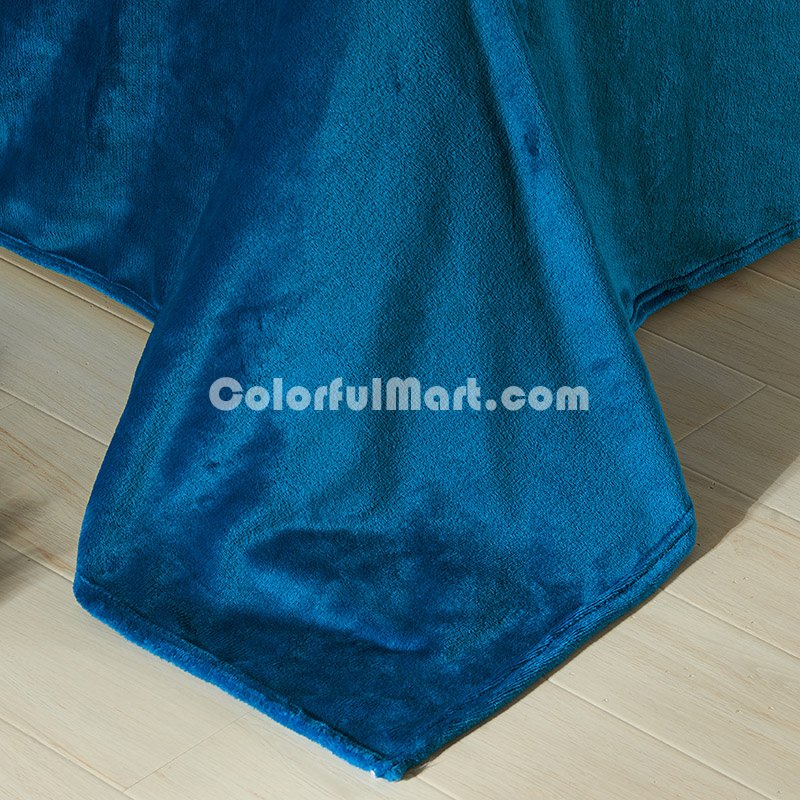 Peacock Blue Flannel Bedding Winter Bedding - Click Image to Close