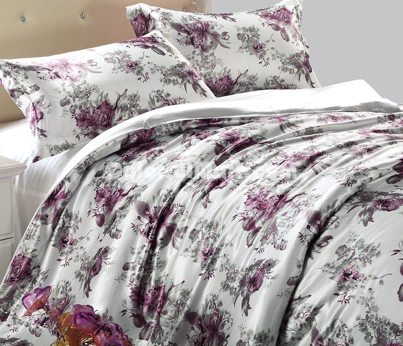 All The Sweet White Silk Duvet Cover Set Silk Bedding - Click Image to Close