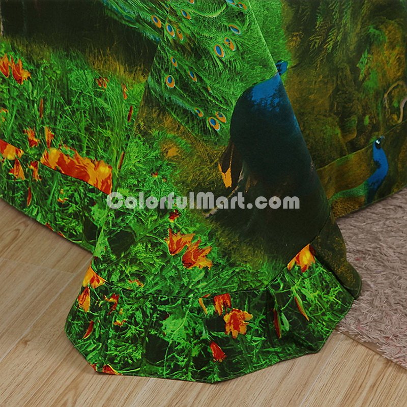 Blue Peacock Bedding 3D Duvet Cover Set - Click Image to Close