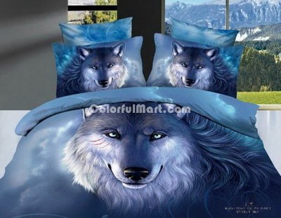 Wolf Blue Bedding Animal Print Bedding 3d Bedding Animal Duvet Cover Set