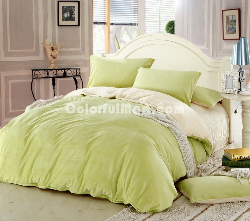 Fruit Green And Beige Modern Bedding Sets - Click Image to Close