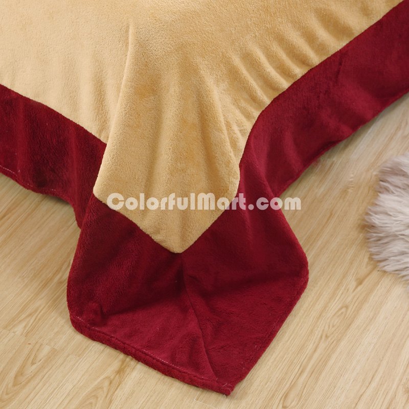 Wine Red Camel Coral Fleece Bedding Teen Bedding - Click Image to Close