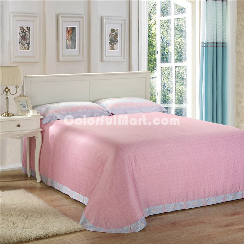 April Pink Bedding Set Girls Bedding Floral Bedding Duvet Cover Pillow Sham Flat Sheet Gift Idea - Click Image to Close