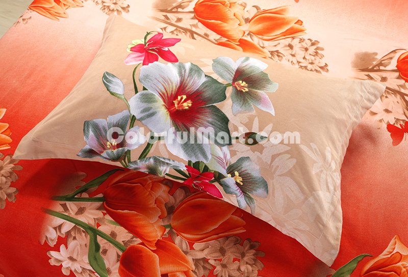 Petunias Fleshcolor Bedding 3D Duvet Cover Set - Click Image to Close