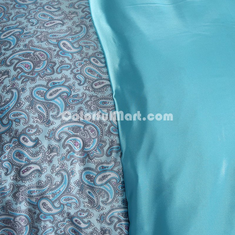 Magic Aqua Blue Silk Bedding Modern Bedding - Click Image to Close
