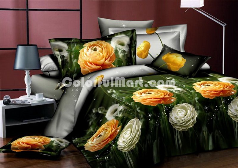 Sweet Flowers Bedding 3D Duvet Cover Set - Click Image to Close