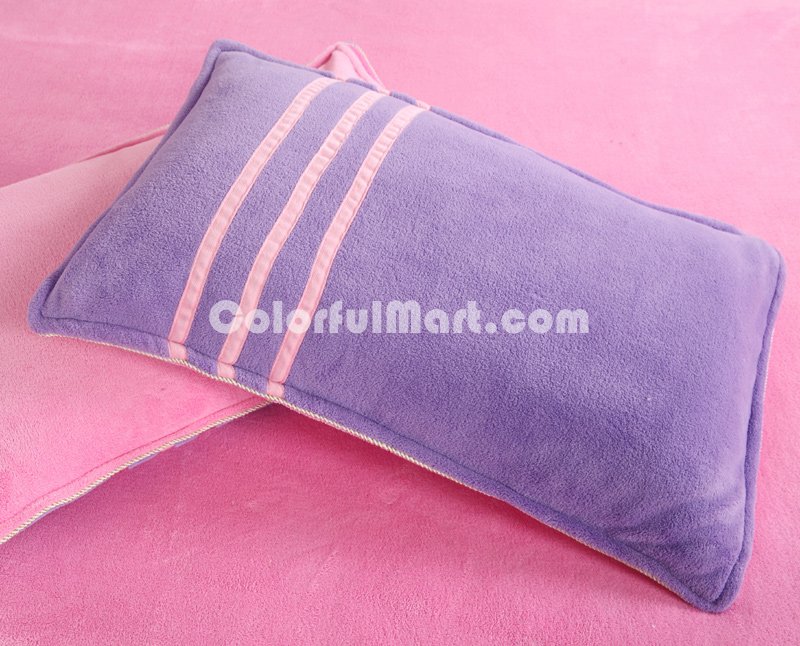 Light Purple Pink Coral Fleece Bedding Teen Bedding - Click Image to Close