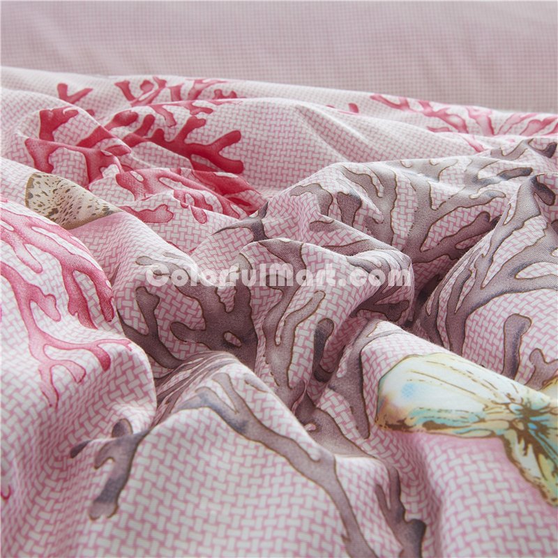 Coral Pink Bedding Set Teen Bedding Dorm Bedding Bedding Collection Gift Idea - Click Image to Close