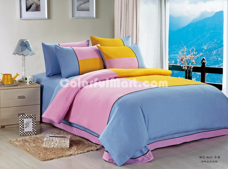 Blue Pink And Yellow Teen Bedding Kids Bedding - Click Image to Close