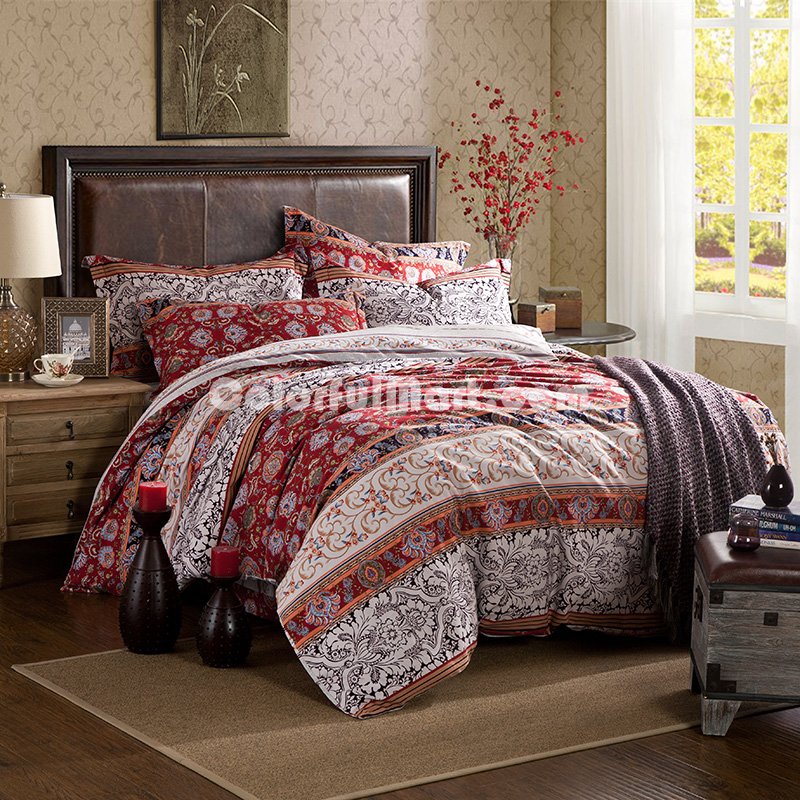 Rosemary Red Duvet Cover Set European Bedding Casual Bedding - Click Image to Close