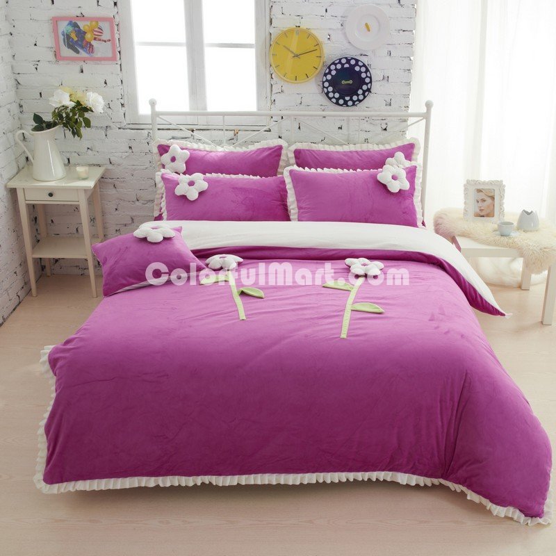 Sweet Princess Purple Velvet Bedding Girls Bedding Princess Bedding - Click Image to Close