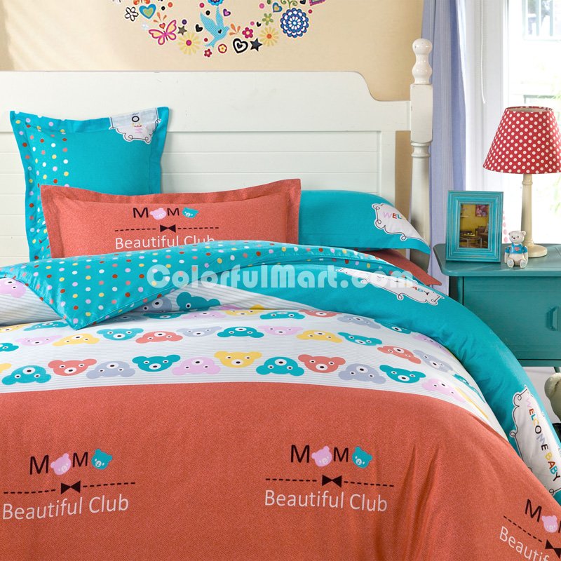 Bear Park Blue Bedding Set Kids Bedding Teen Bedding Duvet Cover Set Gift Idea - Click Image to Close