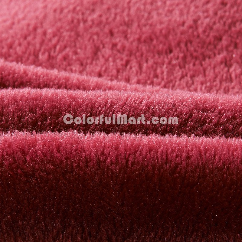 Wine Red And Coffee Flannel Bedding Winter Bedding - Click Image to Close