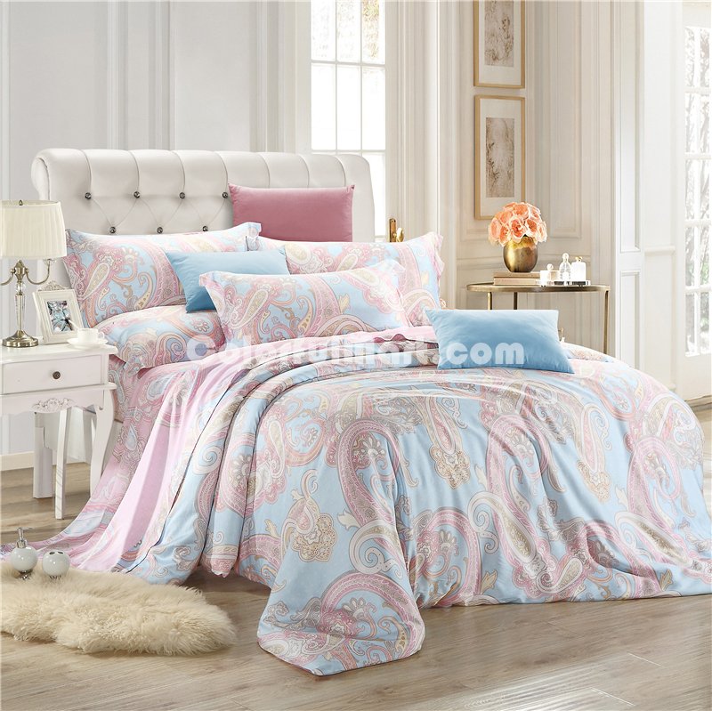 Jane Pink Bedding Set Girls Bedding Floral Bedding Duvet Cover Pillow Sham Flat Sheet Gift Idea - Click Image to Close