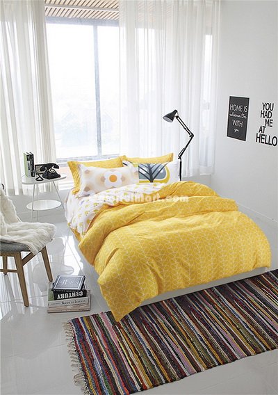 Sunshine Yellow Bedding Teen Bedding Kids Bedding Modern Bedding Gift Idea