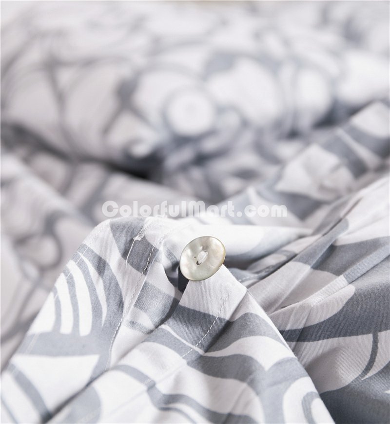 Sennige Gray Bedding Set Luxury Bedding Scandinavian Design Duvet Cover Pillow Sham Flat Sheet Gift Idea - Click Image to Close