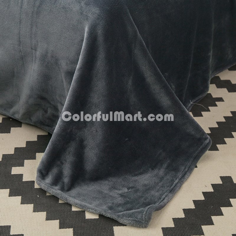Gray Velvet Flannel Duvet Cover Set for Winter. Use It as Blanket or Throw in Spring and Autumn, as Quilt in Summer. - Click Image to Close
