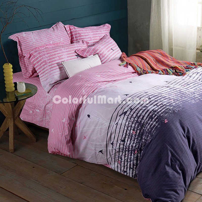 Leisure Pink Bedding Set Modern Bedding Collection Floral Bedding Stripe And Plaid Bedding Christmas Gift Idea - Click Image to Close