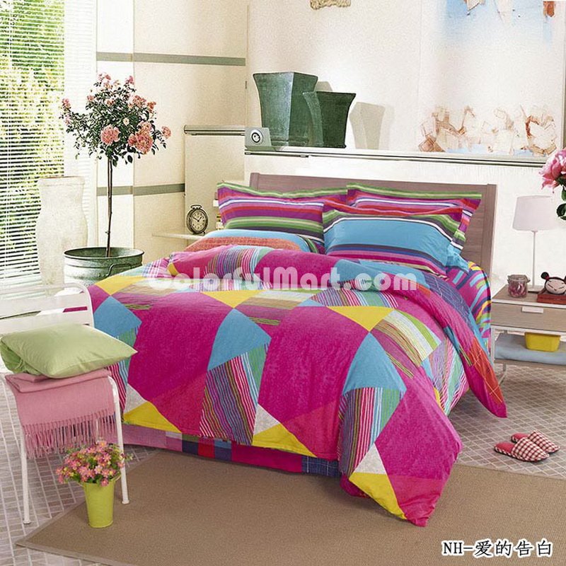 Triangles Rose Teen Bedding Modern Bedding - Click Image to Close