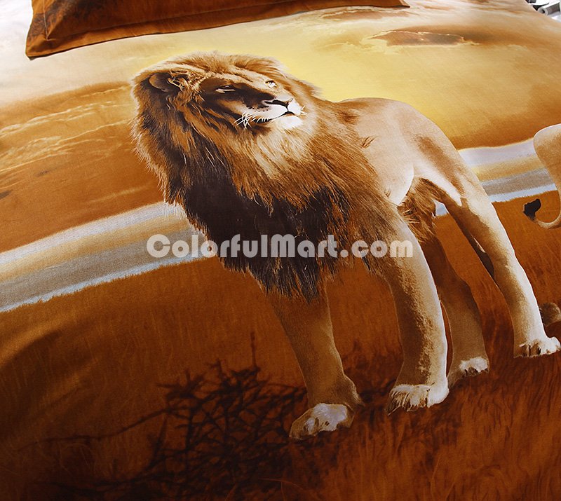 Gift Ideas Lions Brown Bedding Sets Teen Bedding Dorm Bedding Duvet Cover Sets 3D Bedding Animal Print Bedding - Click Image to Close