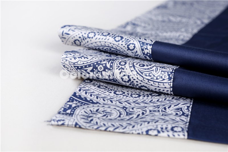 Simon Blue Bedding Set Luxury Bedding Collection Satin Egyptian Cotton Duvet Cover Set - Click Image to Close