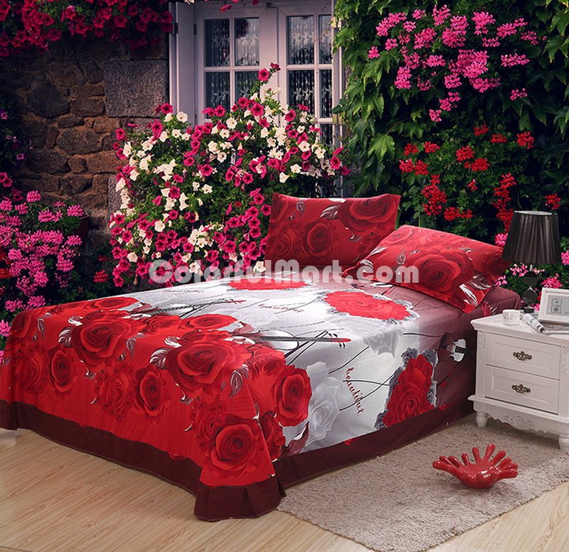 Roses Love Song Bedding 3D Duvet Cover Set - Click Image to Close