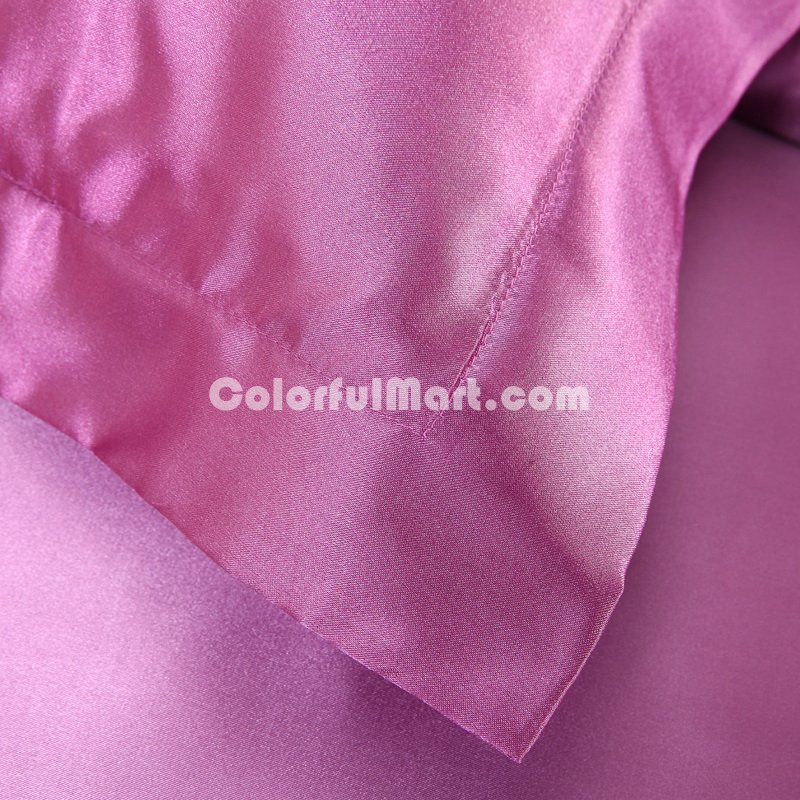 Light Purple Silk Pillowcase, Include 2 Standard Pillowcases, Envelope Closure, Prevent Side Sleeping Wrinkles, Have Good Dreams - Click Image to Close