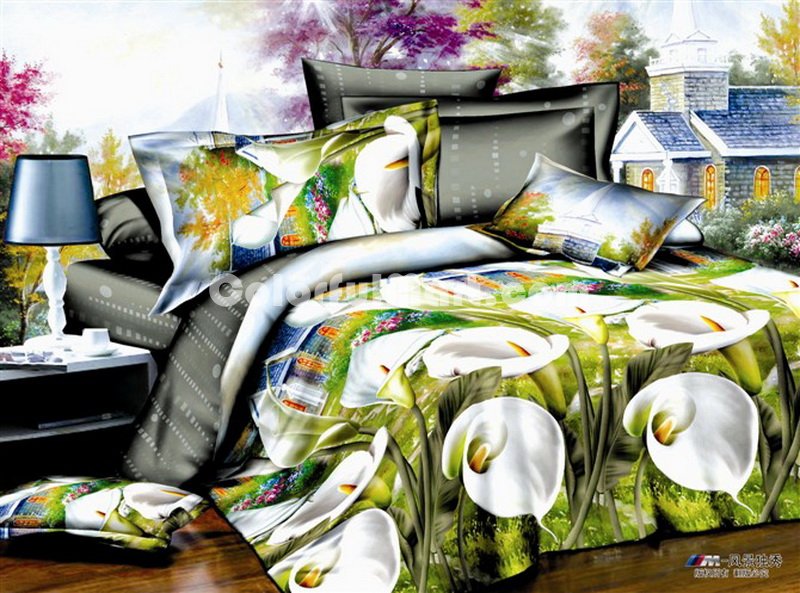 Water Lilies Duvet Cover Set 3D Bedding - Click Image to Close