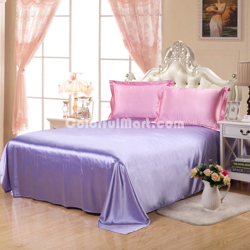 Light Ruby And Violet Silk Bedding Set Duvet Cover Silk Pillowcase Silk Sheet Luxury Bedding - Click Image to Close
