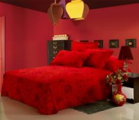Deep Red Roses Cheap Modern Bedding Sets