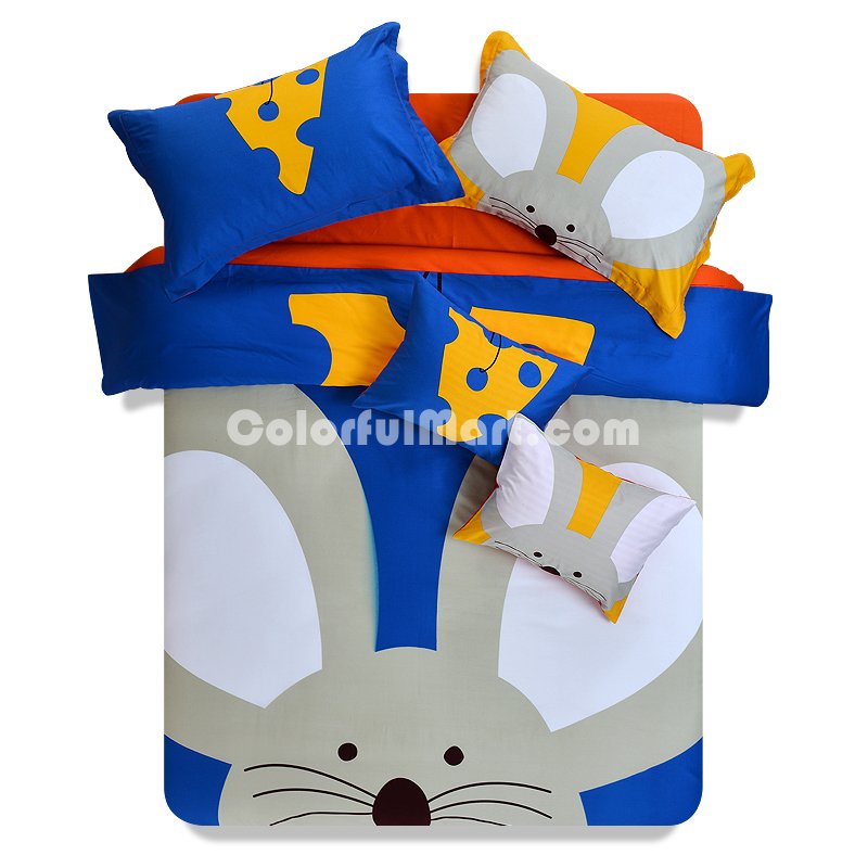 Mouse Blue Bedding Set Kids Bedding Duvet Cover Set Gift Idea - Click Image to Close