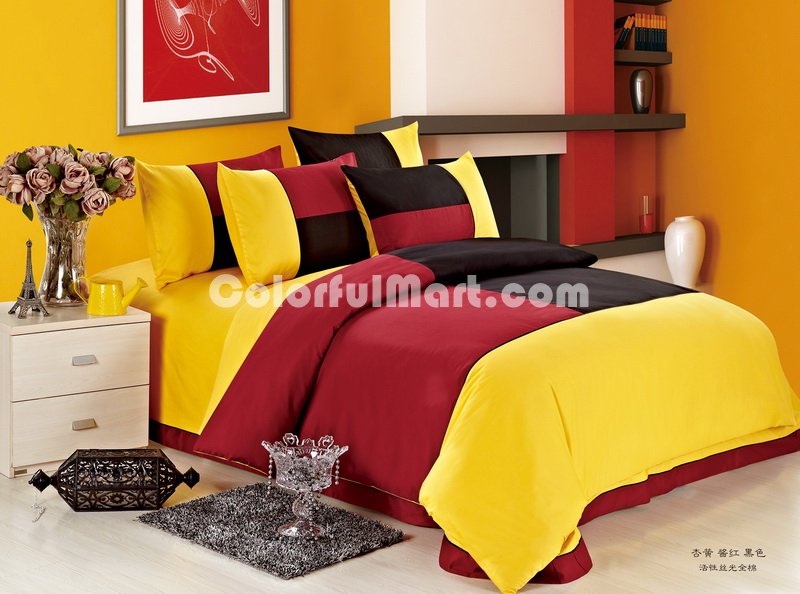 Yellow Red And Black Teen Bedding Kids Bedding - Click Image to Close