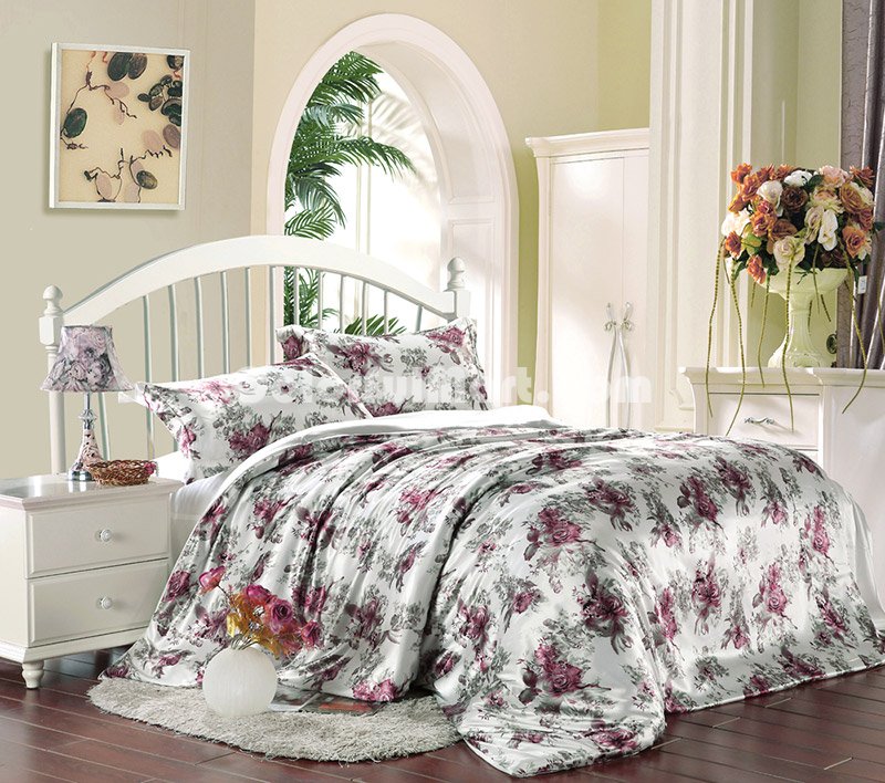 All The Sweet White Silk Duvet Cover Set Silk Bedding - Click Image to Close