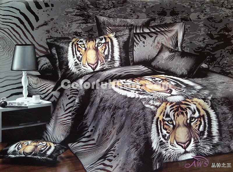 Jungle King Tiger Style Duvet Cover Set 3D Bedding - Click Image to Close