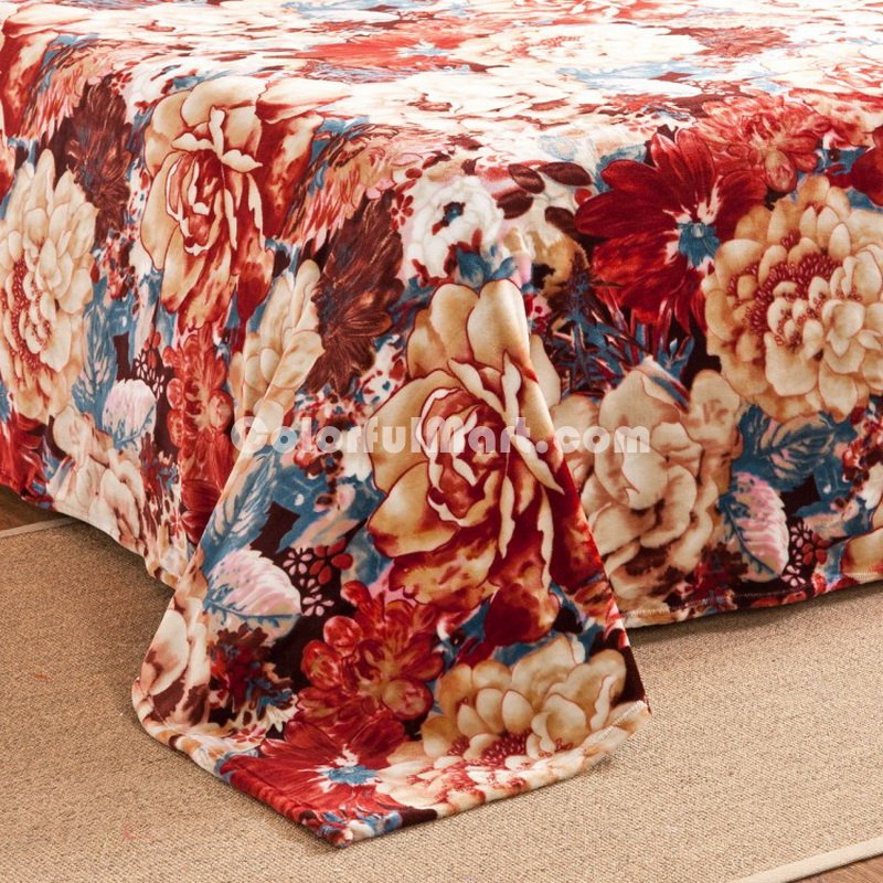 Rich And Happy Brown Flowers Bedding Flannel Bedding Girls Bedding - Click Image to Close