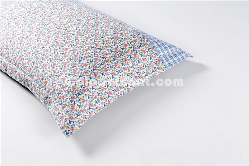 Little Leaves Blue Bedding Set Teen Bedding Dorm Bedding Bedding Collection Gift Idea - Click Image to Close