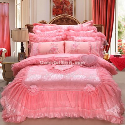 Amazing Gift Happy Event Pink Bedding Set Princess Bedding Girls Bedding Wedding Bedding Luxury Bedding