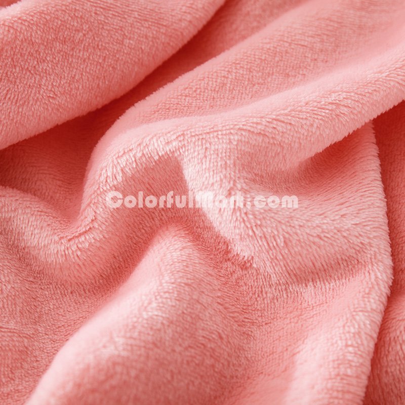 Peachy Pink Velvet Flannel Duvet Cover Set for Winter. Use It as Blanket or Throw in Spring and Autumn, as Quilt in Summer. - Click Image to Close