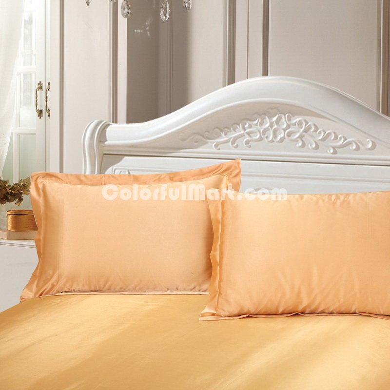Golden Silk Pillowcase, Include 2 Standard Pillowcases, Envelope Closure, Prevent Side Sleeping Wrinkles, Have Good Dreams - Click Image to Close