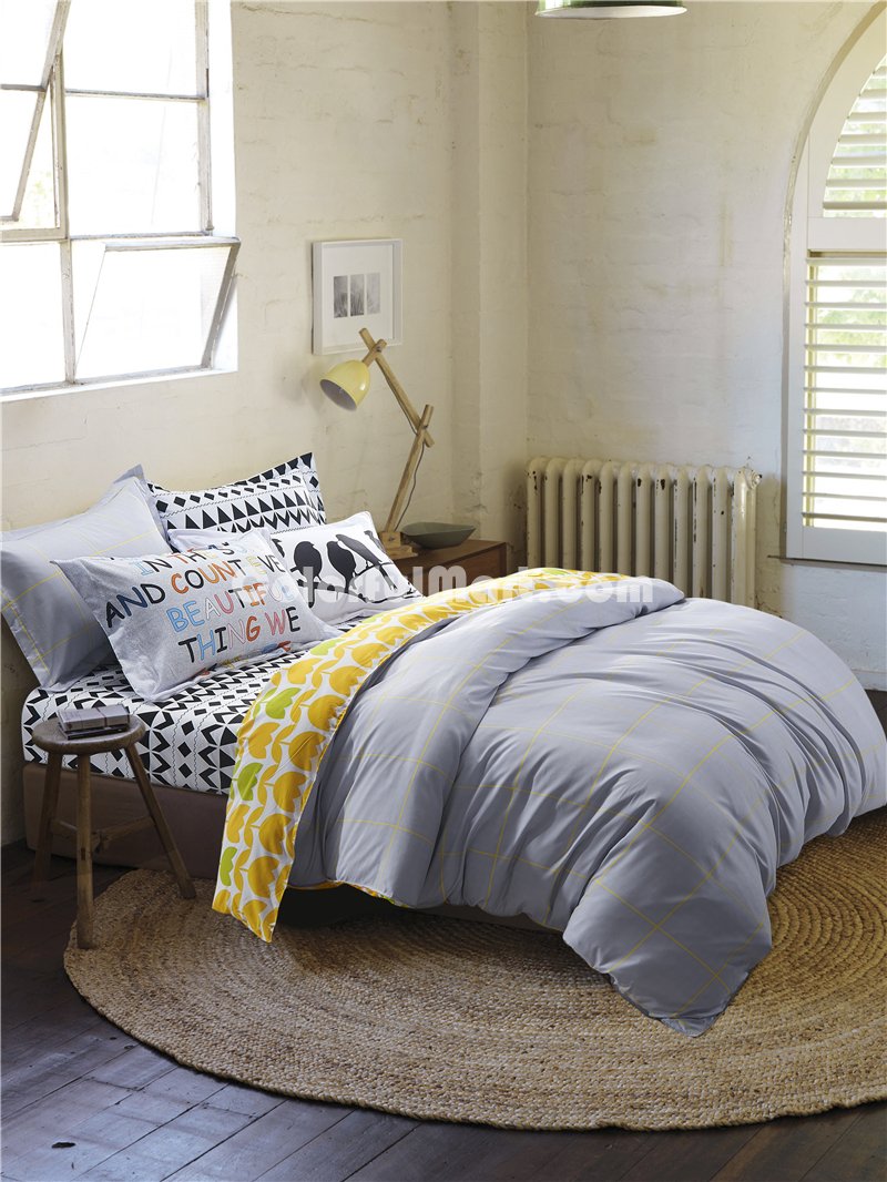Birds Grey Bedding Teen Bedding Kids Bedding Modern Bedding Gift Idea - Click Image to Close
